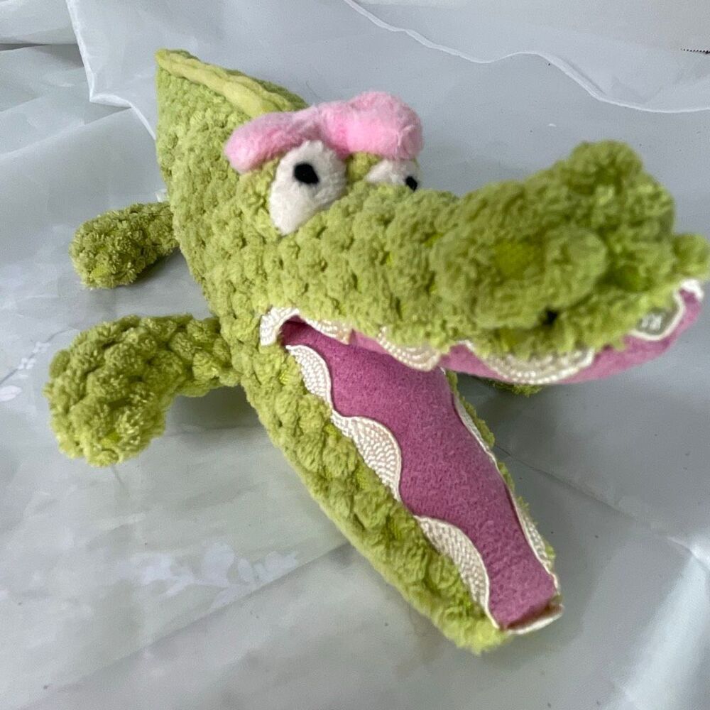 Maison Chic 9” Alligator plush rattle textured Nursery Jungle toy